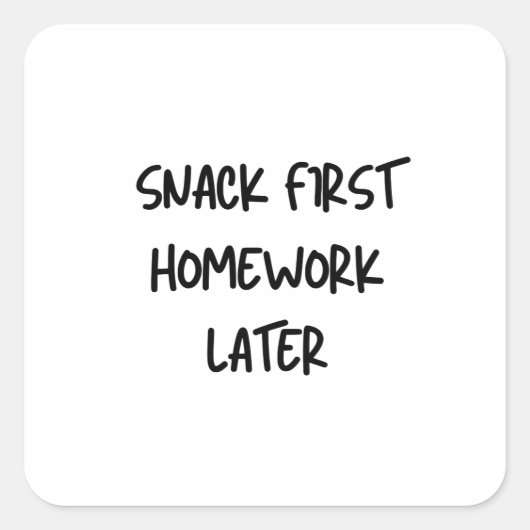 Grappige Kinderen Sticker Snack Eerst Huiswerk Lat (Voorkant)