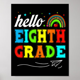 Grappige kinderen studenten Hallo 8e klas grappige Poster