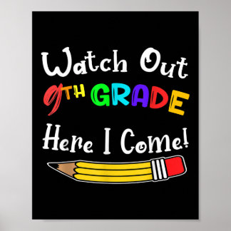 Grappige kinderen terug naar school opgepast 9e le poster
