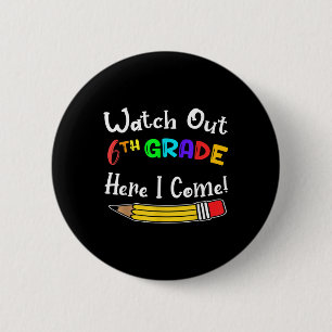 Grappige Kinderen Terug naar School Wees Opgepast  Ronde Button 5,7 Cm