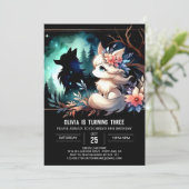 Grappige kinderen Wolf Verjaardag Kaart (Staand voorkant)