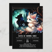 Grappige kinderen Wolf Verjaardag Kaart (Voorkant / Achterkant)