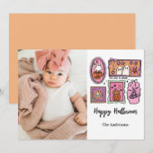 Grappige Kinderfoto Gelukkig Halloween Feestdagenkaart (Voorkant / Achterkant)