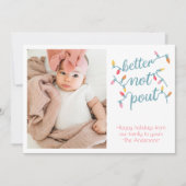 Grappige kinderfoto pruilende kerstkaart (Voorkant)