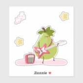 Grappige kinderillustratie van een steenpeer sticker (Vel)