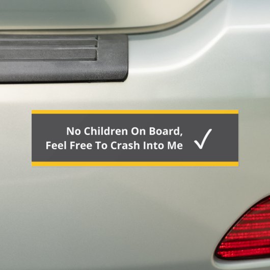 Grappige kinderloze Bumpersticker (Op auto)