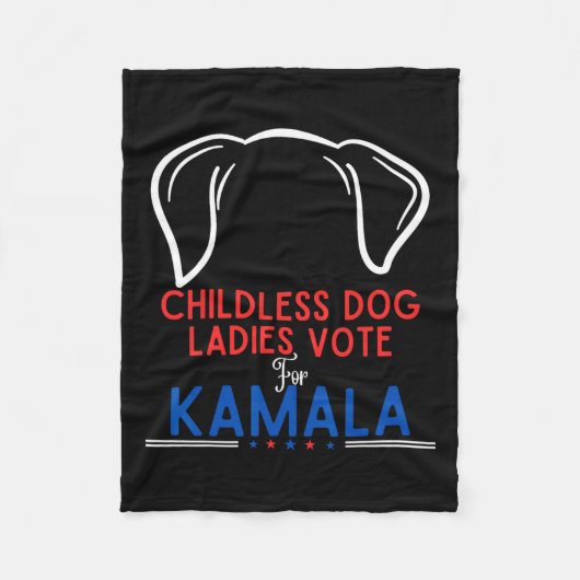 Grappige kinderloze hondendames stemmen op Kamala Fleece Deken (Voorkant)