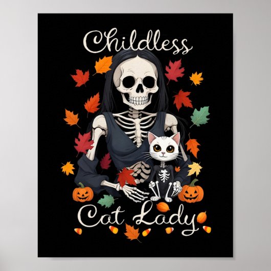 Grappige kinderloze kat dame Halloween kostuum par Poster (Voorkant)