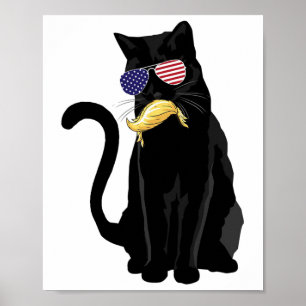 Grappige kinderloze kat dame met Trump haar stem K Poster