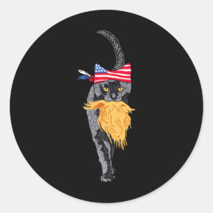 Grappige kinderloze kat dame met Trump haar stem K Ronde Sticker