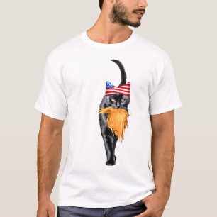 Grappige kinderloze kat dame met Trump haar stem K T-shirt