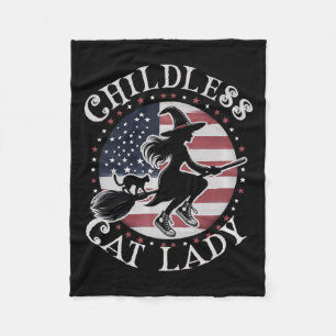 Grappige kinderloze kat Lady Wicked Witches voor K Fleece Deken