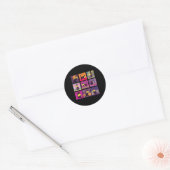 Grappige kinderloze kattendame met troefhaar ronde sticker (Envelop)