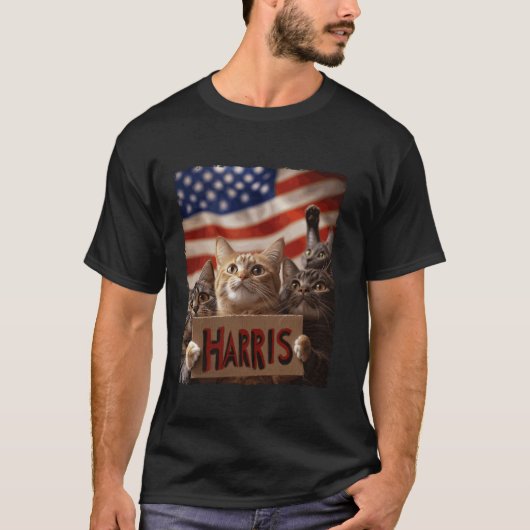 Grappige kinderloze kattendames voor Harris 2024 T T-shirt (Voorkant)