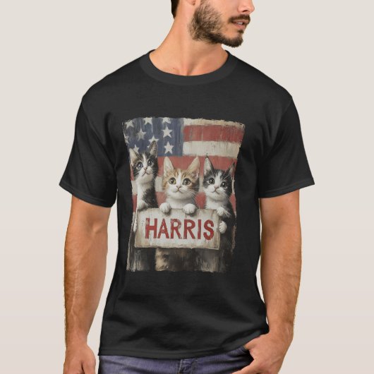 Grappige kinderloze kattendames voor Harris 2024 T T-shirt (Voorkant)