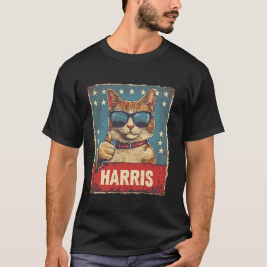 Grappige kinderloze kattendames voor Harris 2024 T T-shirt (Voorkant)