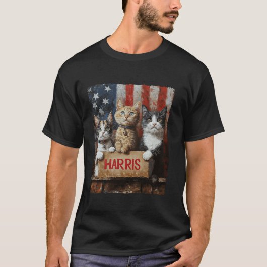 Grappige kinderloze kattendames voor Harris 2024 T T-shirt (Voorkant)