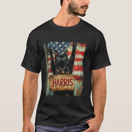 Grappige kinderloze kattendames voor Harris 2024 T T-shirt (Voorkant)