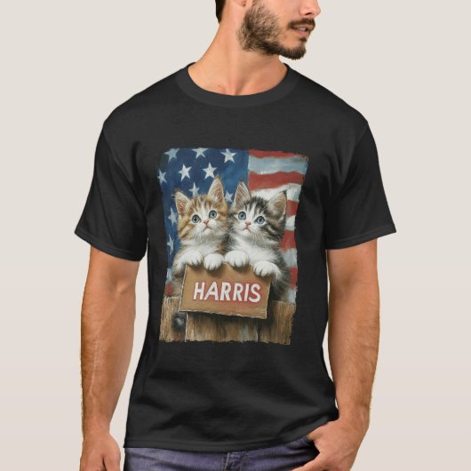 Grappige kinderloze kattendames voor Harris 2024 T T-shirt (Voorkant)
