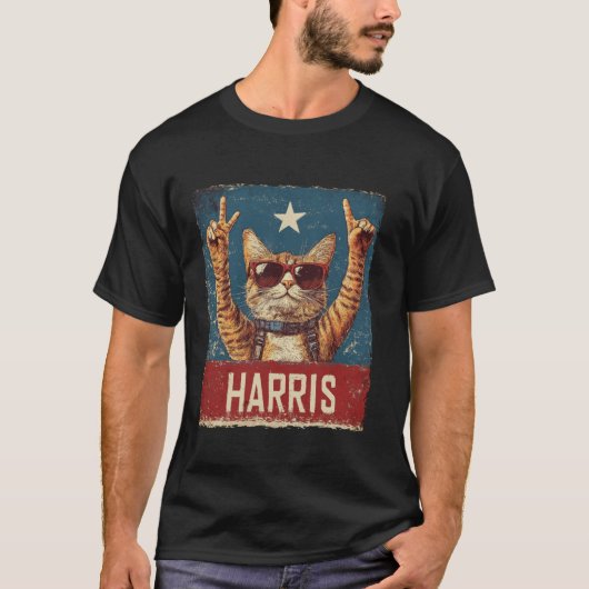 Grappige kinderloze kattendames voor Harris 2024 T T-shirt (Voorkant)