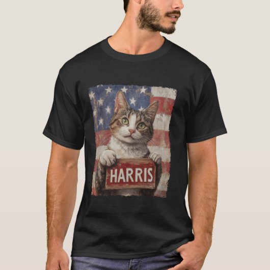 Grappige kinderloze kattendames voor Harris 2024 T T-shirt (Voorkant)