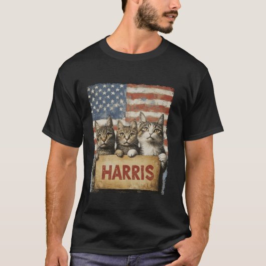 Grappige kinderloze kattendames voor Harris 2024 T T-shirt (Voorkant)