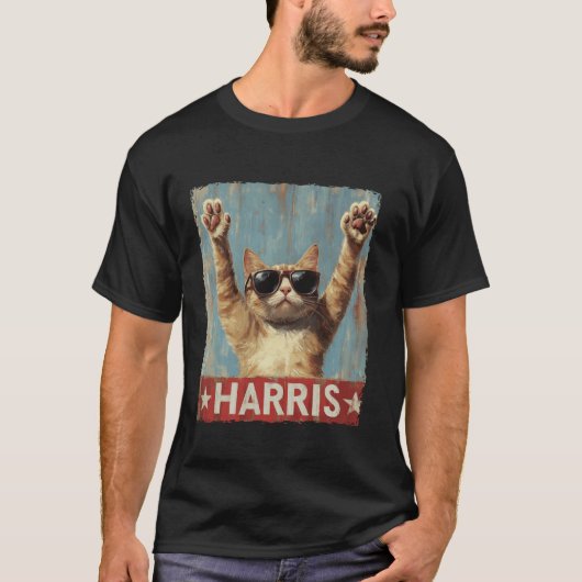 Grappige kinderloze kattendames voor Harris 2024 T T-shirt (Voorkant)