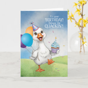 Grappige Kinderverjaardag Laat de KWAKENDE Eend lo Kaart