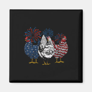 Grappige kip 4 juli patriottische Amerikaanse kuik Magneet
