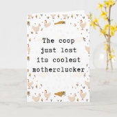 Grappige Kip Afscheidskaart, Vaarwel Collega Cadea Kaart (Gele Bloem)
