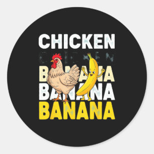 Grappige Kip Banaan Dans Meme Voor Kinderen & Volw Ronde Sticker
