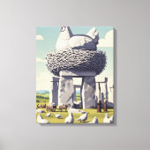 Grappige kip canvas afdruk (Voorkant)