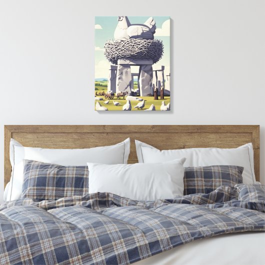 Grappige kip canvas afdruk (Insitu (Slaapkamer))