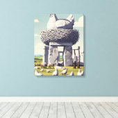 Grappige kip canvas afdruk (Insitu (Houten vloer))