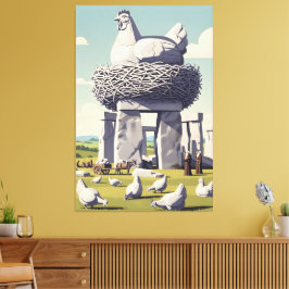 Grappige kip canvas afdruk