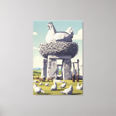 Grappige kip canvas afdruk (Voorkant)