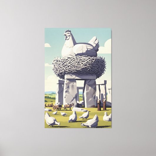 Grappige kip canvas afdruk (Voorkant)