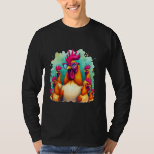 Grappige Kip Cool Haantje Kunst Hipster Boerderij T-shirt