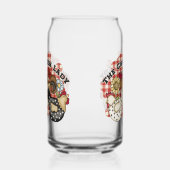Grappige kip dame boerderij blikvorm glas (Links)