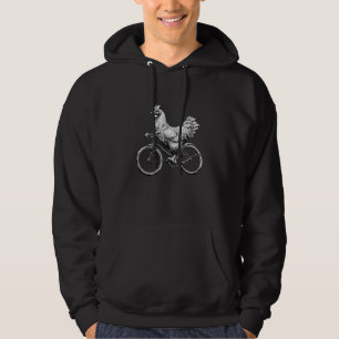 Grappige Kip Die op Fiets Rijdt Wielrenner Schatti Hoodie