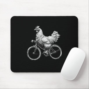 Grappige Kip Die op Fiets Rijdt Wielrenner Schatti Muismat