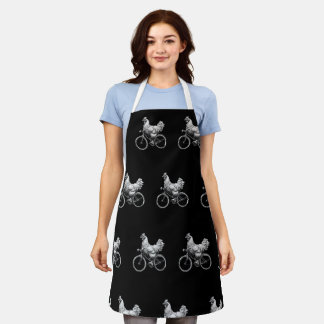 Grappige Kip Die op Fiets Rijdt Wielrenner Schatti Schort