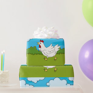 Grappige Kip Die Rent Boerderij Dier Cadeaupapier