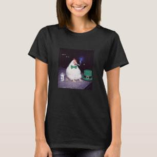 Grappige Kip die Sigaret Rookt Bier Gen Z St Patr T-shirt