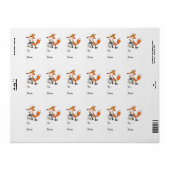 grappige kip diefstal dief vos etiket (Full Sheet)