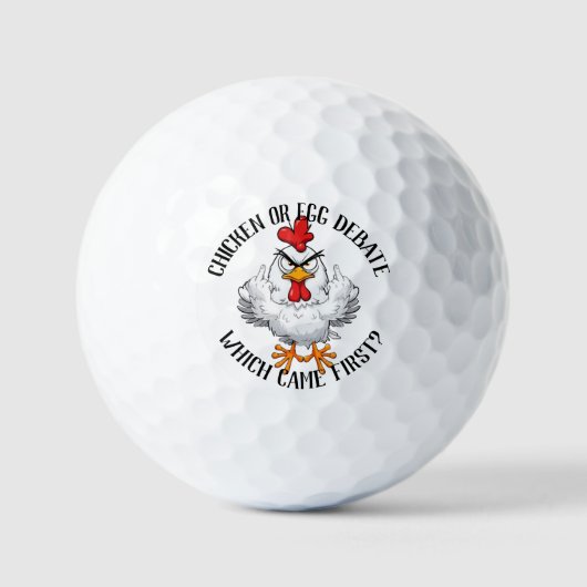 Grappige kip-ei discussie gepersonaliseerd golfballen (Voorkant)
