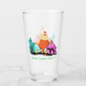 Grappige kip en ei glas - aangepaste tekst (Achterkant)