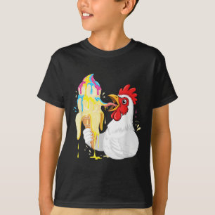 Grappige kip eten banaan ijs druipen auto t-shirt