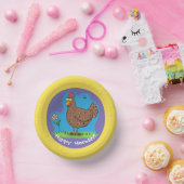 Grappige kip feestje cartoon papieren bord. papieren kommen (Feest)