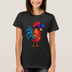 Grappige Kip Gamer Dier Speelt Taggende Jongens Vo T-shirt